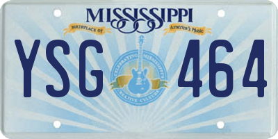 MS license plate YSG464