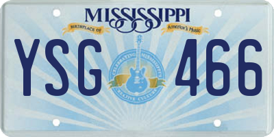 MS license plate YSG466