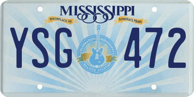 MS license plate YSG472