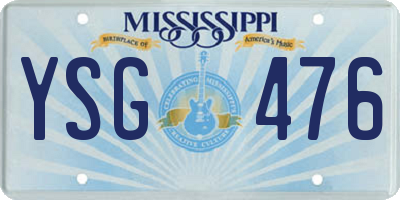 MS license plate YSG476