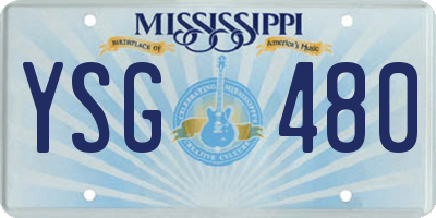 MS license plate YSG480
