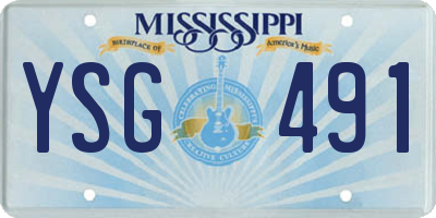 MS license plate YSG491
