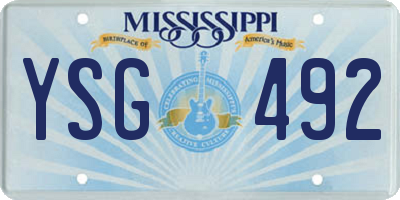 MS license plate YSG492