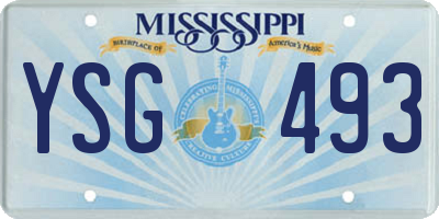 MS license plate YSG493