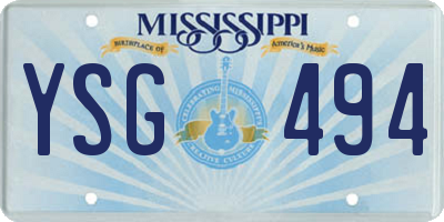 MS license plate YSG494