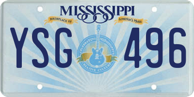 MS license plate YSG496