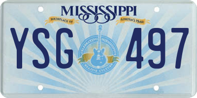 MS license plate YSG497