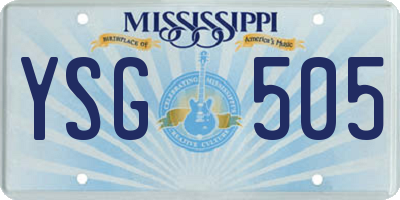 MS license plate YSG505