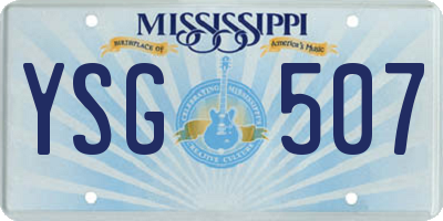 MS license plate YSG507