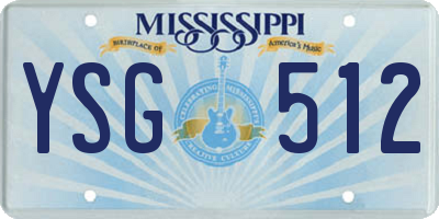 MS license plate YSG512