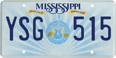 MS license plate YSG515