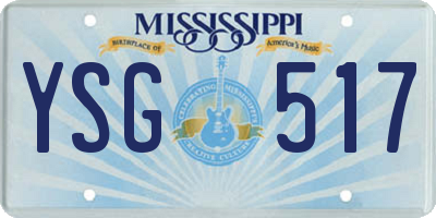 MS license plate YSG517