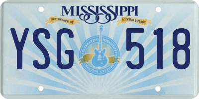 MS license plate YSG518