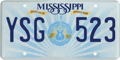 MS license plate YSG523