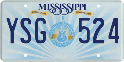 MS license plate YSG524