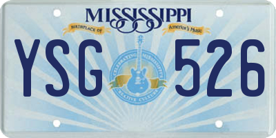 MS license plate YSG526