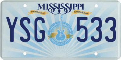 MS license plate YSG533