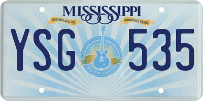 MS license plate YSG535