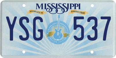 MS license plate YSG537