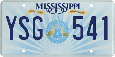 MS license plate YSG541