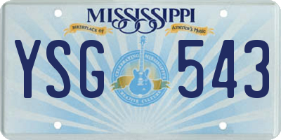MS license plate YSG543