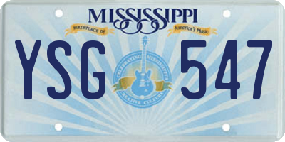 MS license plate YSG547