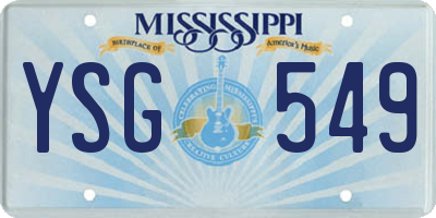 MS license plate YSG549