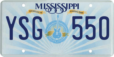 MS license plate YSG550