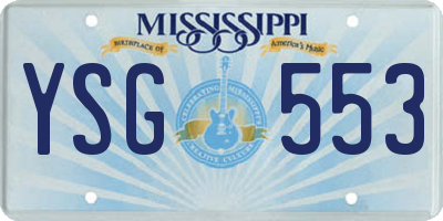 MS license plate YSG553
