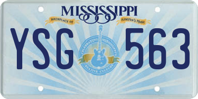 MS license plate YSG563