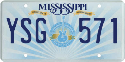 MS license plate YSG571