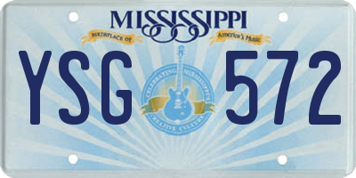 MS license plate YSG572