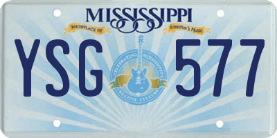 MS license plate YSG577