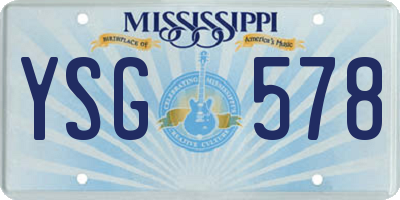 MS license plate YSG578