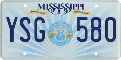 MS license plate YSG580
