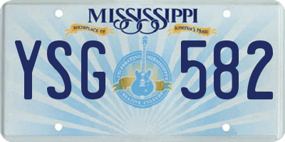 MS license plate YSG582