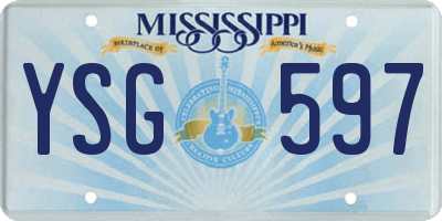 MS license plate YSG597