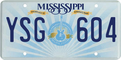 MS license plate YSG604