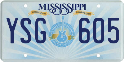 MS license plate YSG605