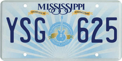 MS license plate YSG625
