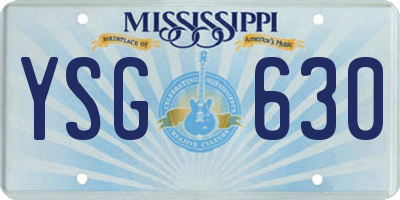 MS license plate YSG630