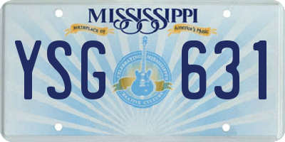 MS license plate YSG631