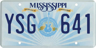 MS license plate YSG641