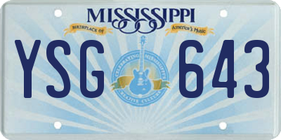 MS license plate YSG643