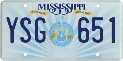MS license plate YSG651