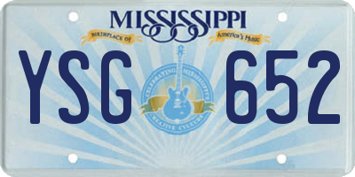 MS license plate YSG652