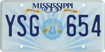 MS license plate YSG654