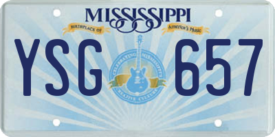 MS license plate YSG657