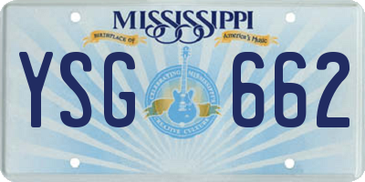 MS license plate YSG662