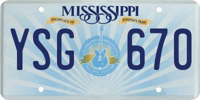MS license plate YSG670